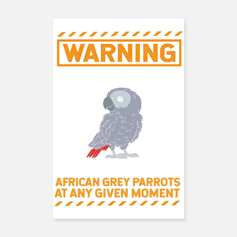 Papagei Grau Poster 20x30 cm