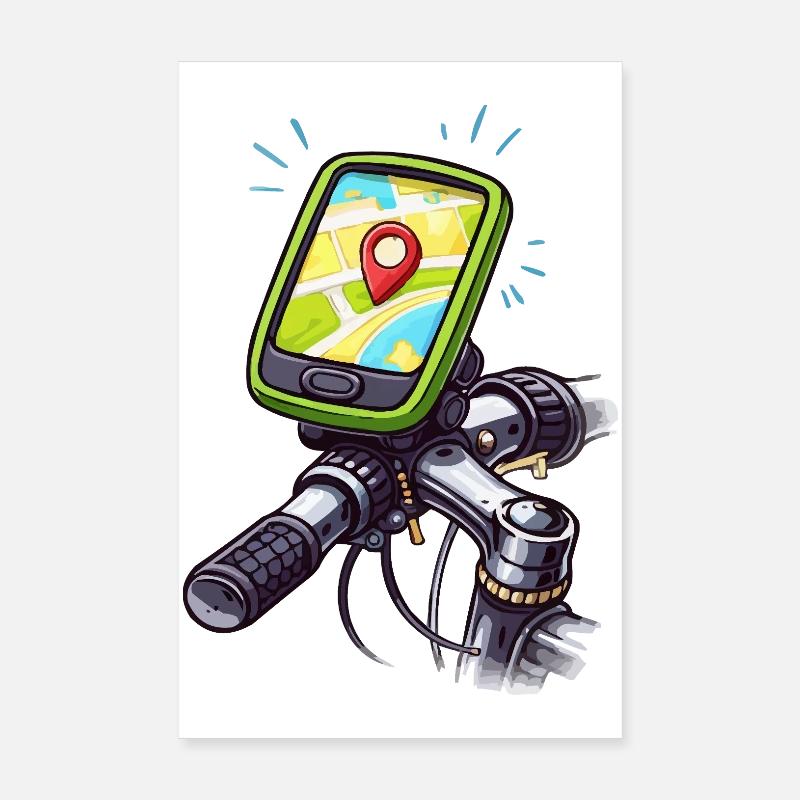 Bicycle navigation route finder Poster 8" x 12" (20x30 cm)