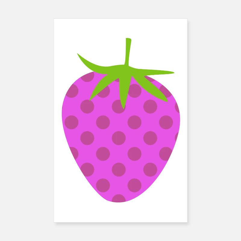 Motif de points fraise Points de fruits Points roses Poster 20 x 30 cm