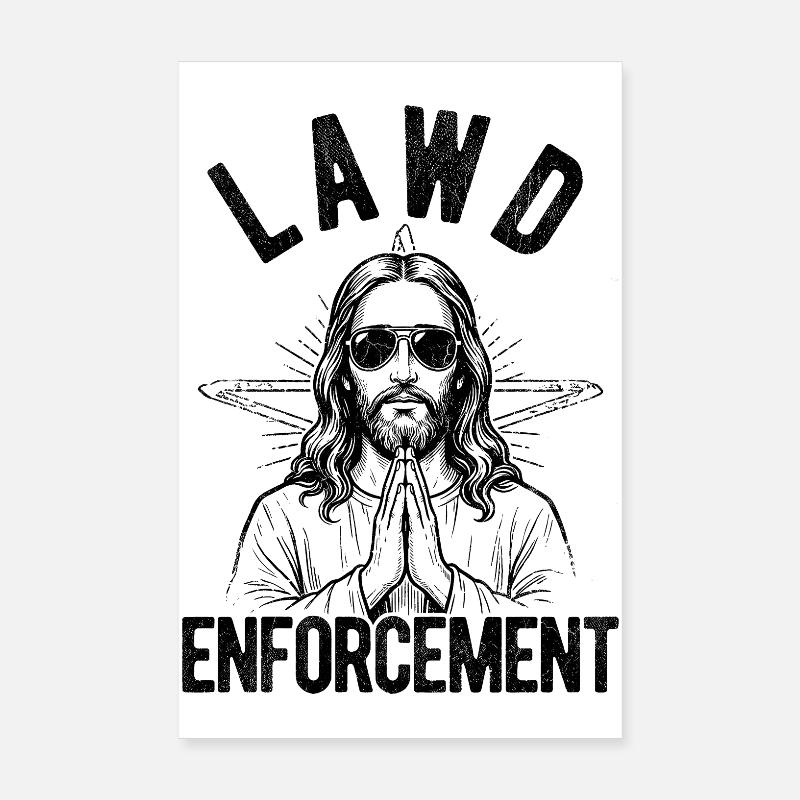 Application de la loi, Jésus, Bible, foi chrétienne Poster 20 x 30 cm