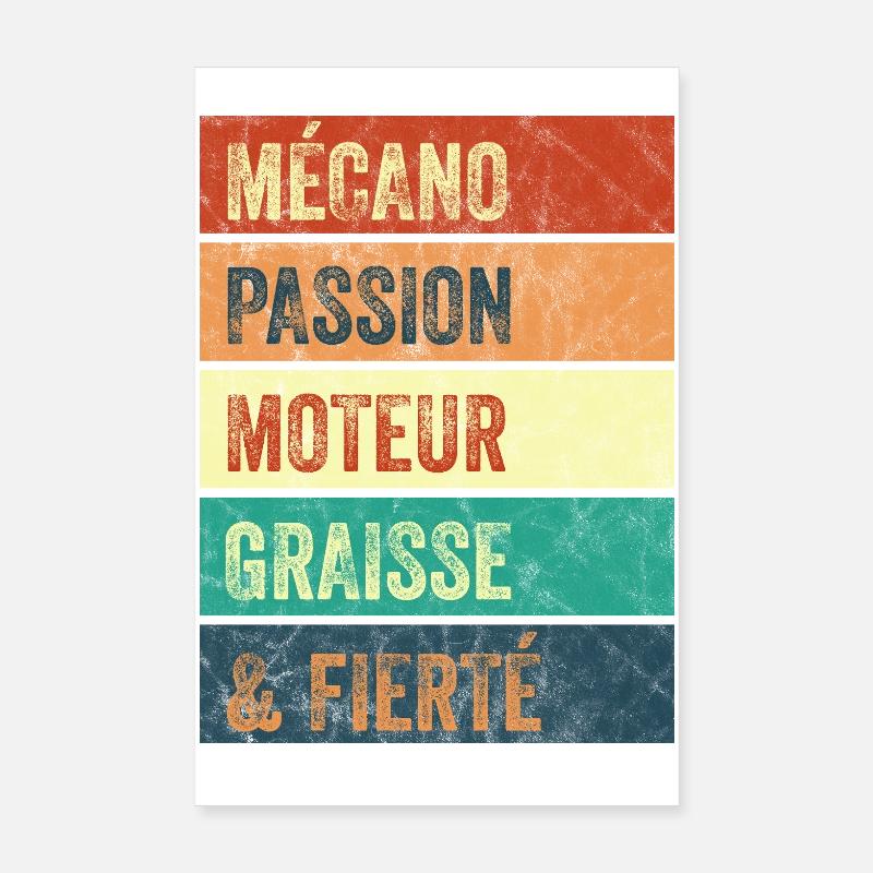 Mécano Passion Moteur Poster 20 x 30 cm