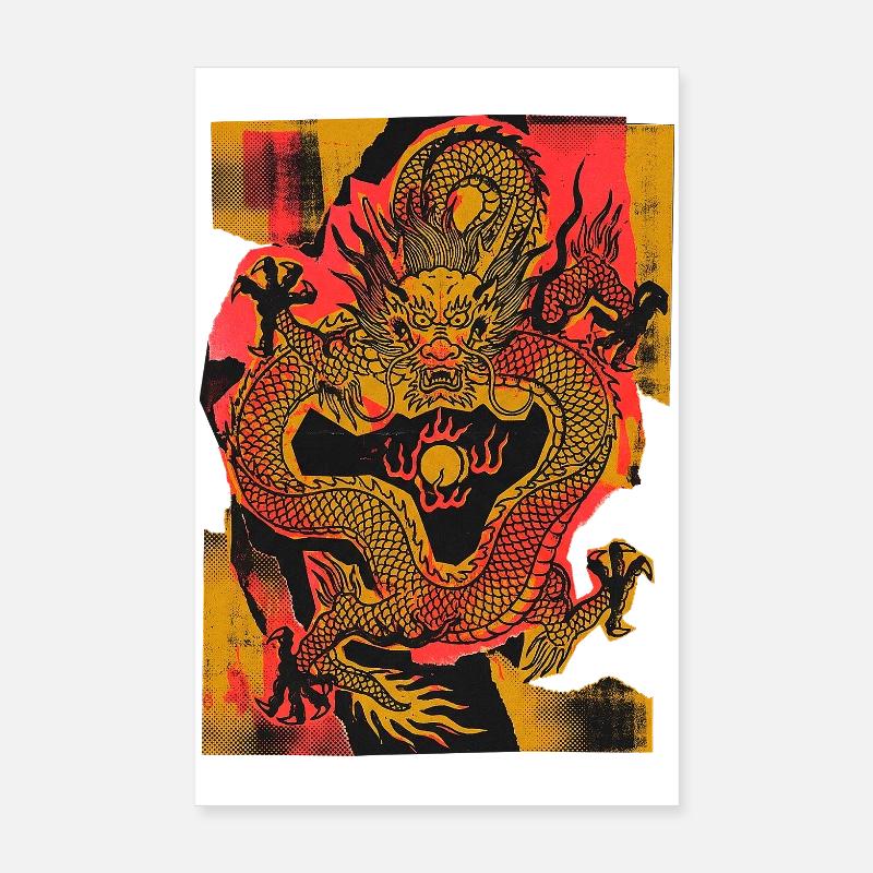 Chinesischer Drache Kunst Poster 20x30 cm