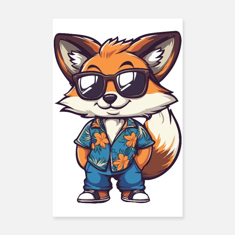 Fox Comic Holiday Poster 20 x 30 cm