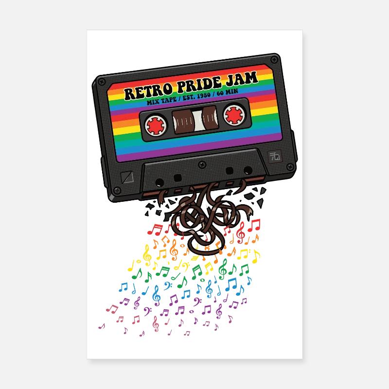 LGBT-Pride-Monat – Retro-Pride-Kassette Poster 20x30 cm