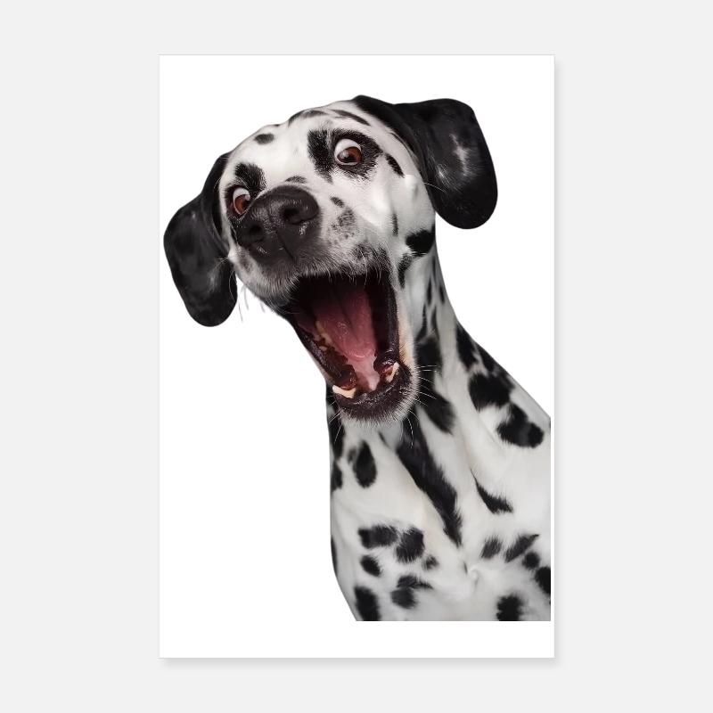 Dalmatiner-erstauntes Porträt - Poster 20x30 cm - Weiß