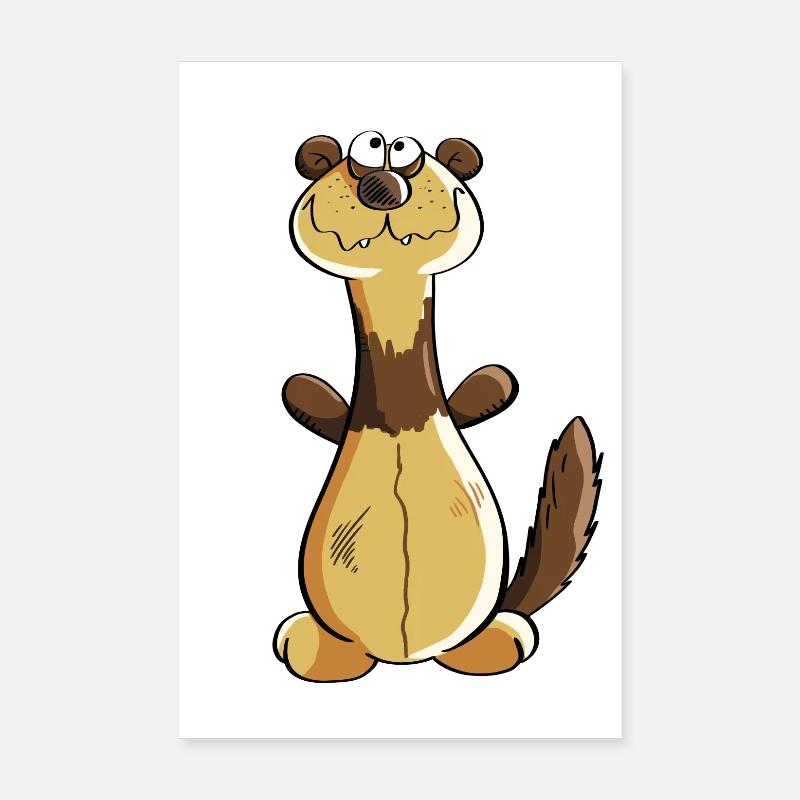 Freches Frettchen Comic - Geschenk - Iltis Poster 20x30 cm