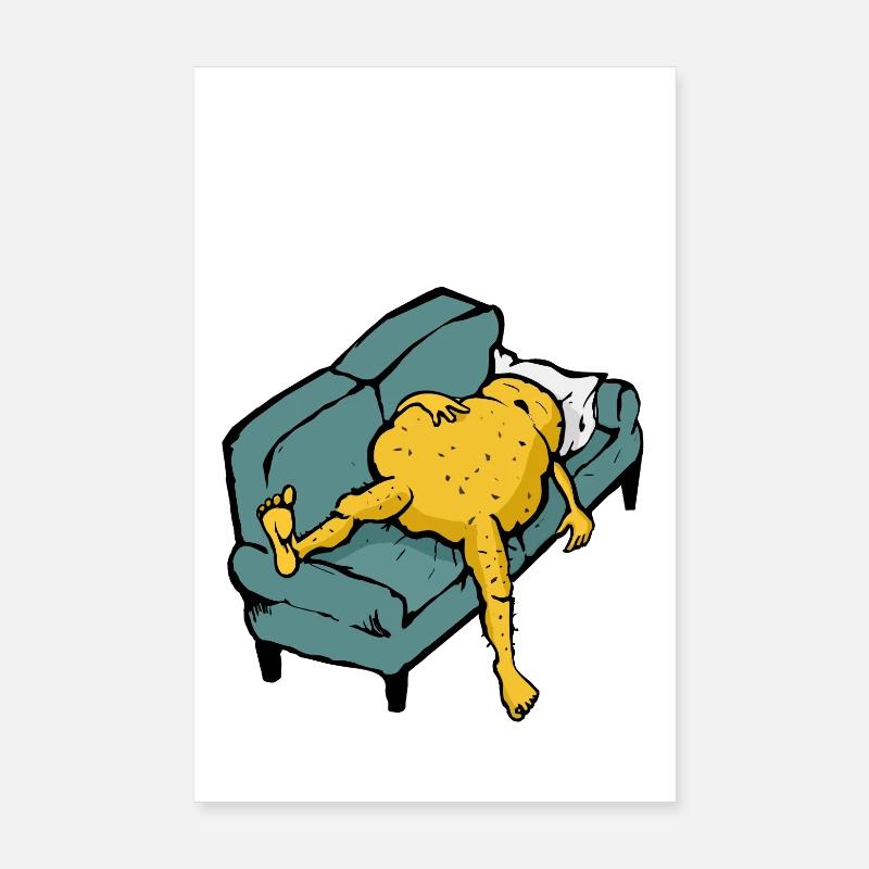 Lazy potato sleeping Poster 20 x 30 cm