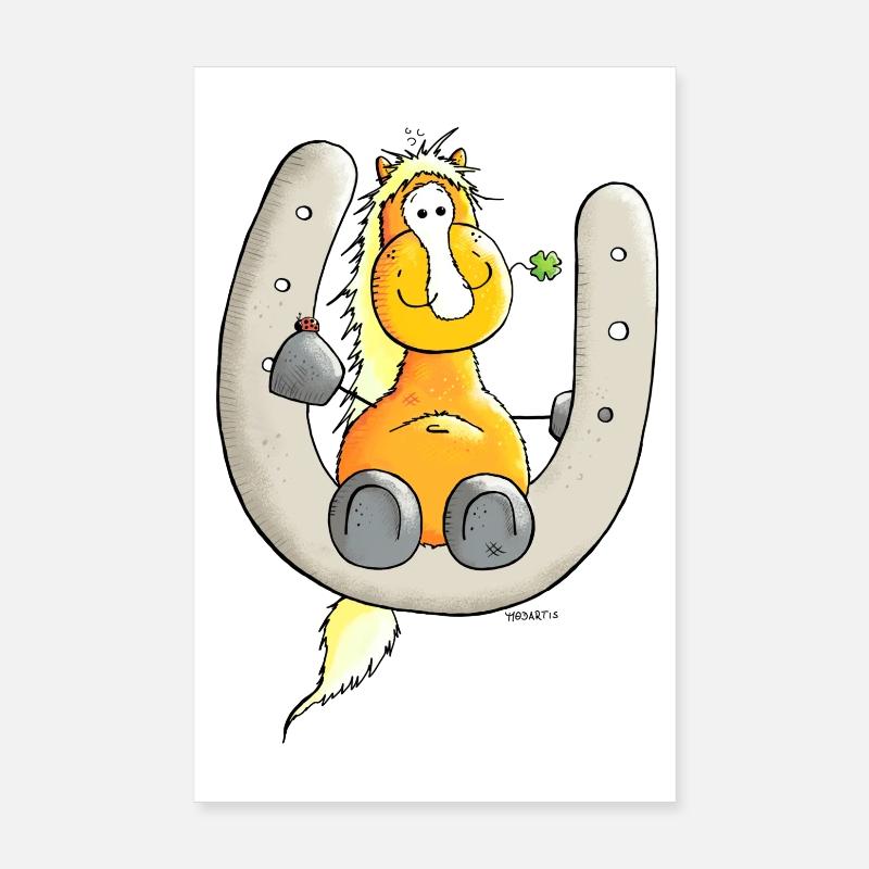Glückspferd - Pferd - Glück Poster 20x30 cm