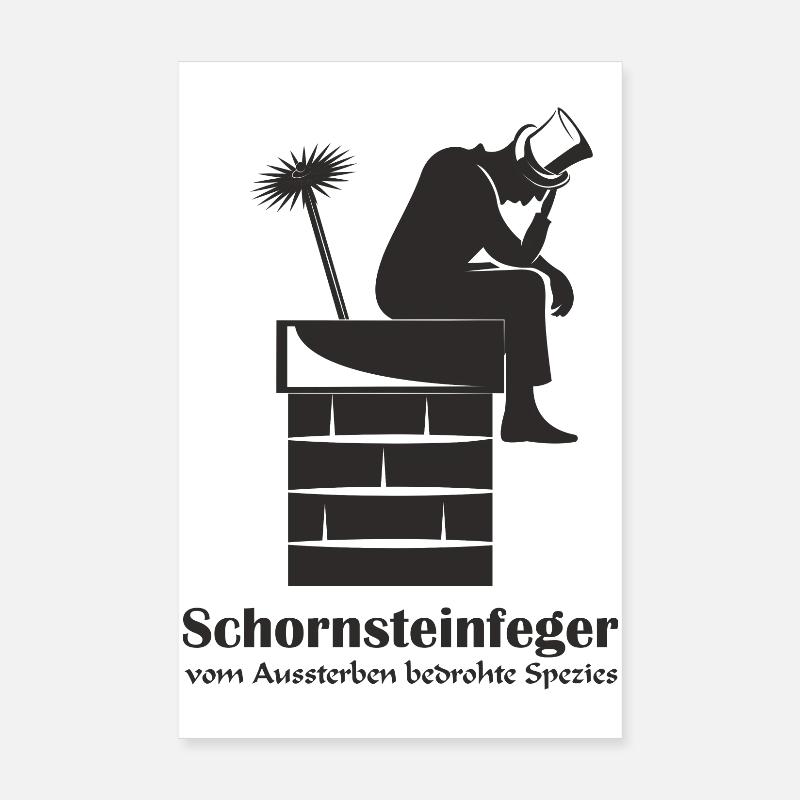 Schornsteinfeger auf Kamin Kaminfeger Poster 20x30 cm
