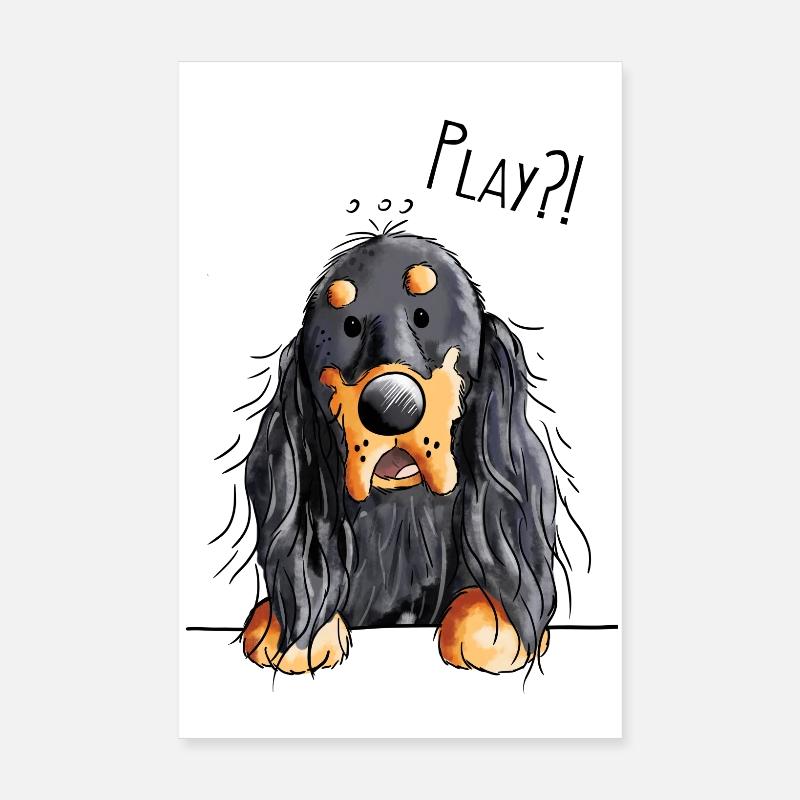Gordon Setter - Hund - Dog - Hunde - Comic Poster 20x30 cm