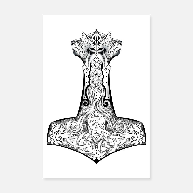 Thor's hammer Viking symbol Poster 8" x 12" (20x30 cm)