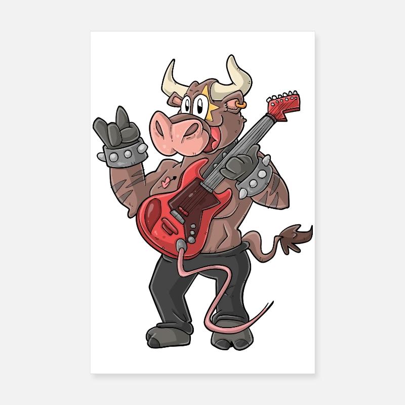 Rocker / Guitariste Taurus Poster 20 x 30 cm