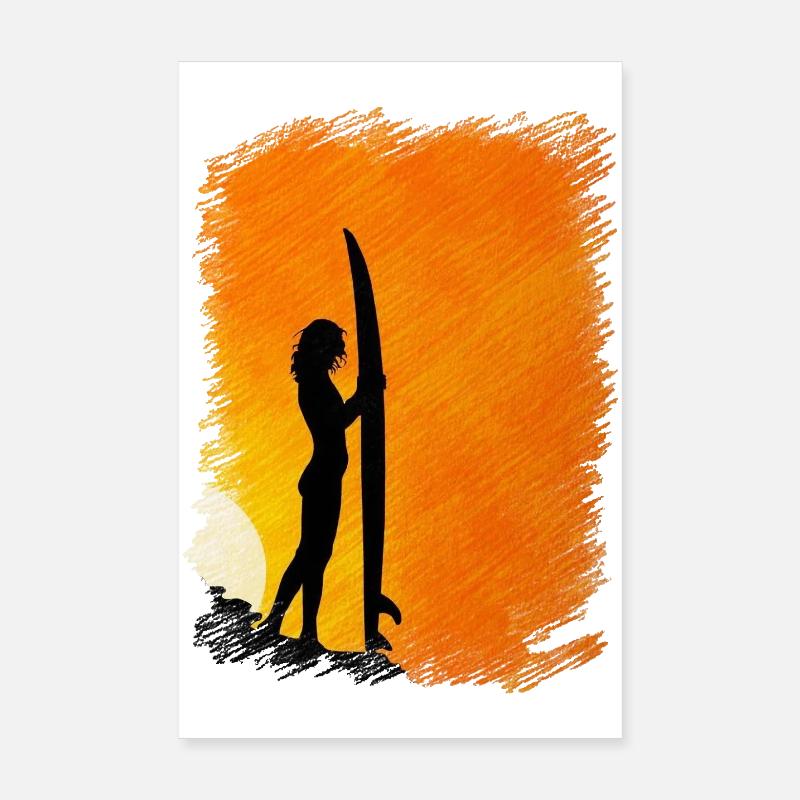 Surfen Poster 20x30 cm