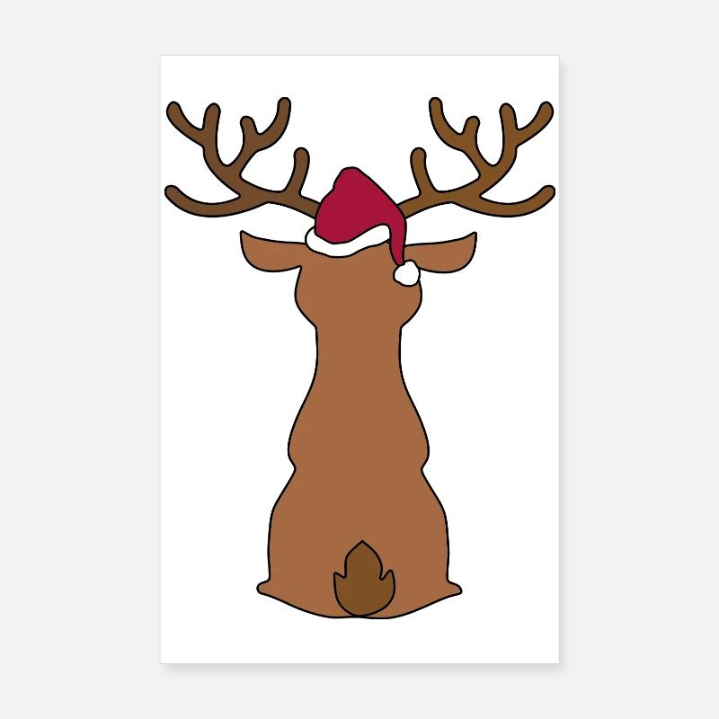 Drôle d’orignal pour Noël Poster 20 x 30 cm
