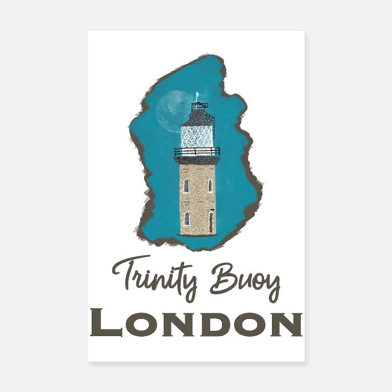 London, Leuchtturm Trinity Buoy, Pixel- Art Poster 20x30 cm