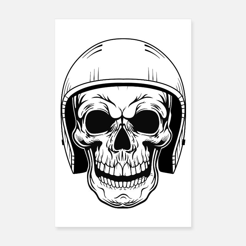 BIKER SKULL Poster 8" x 12" (20x30 cm)