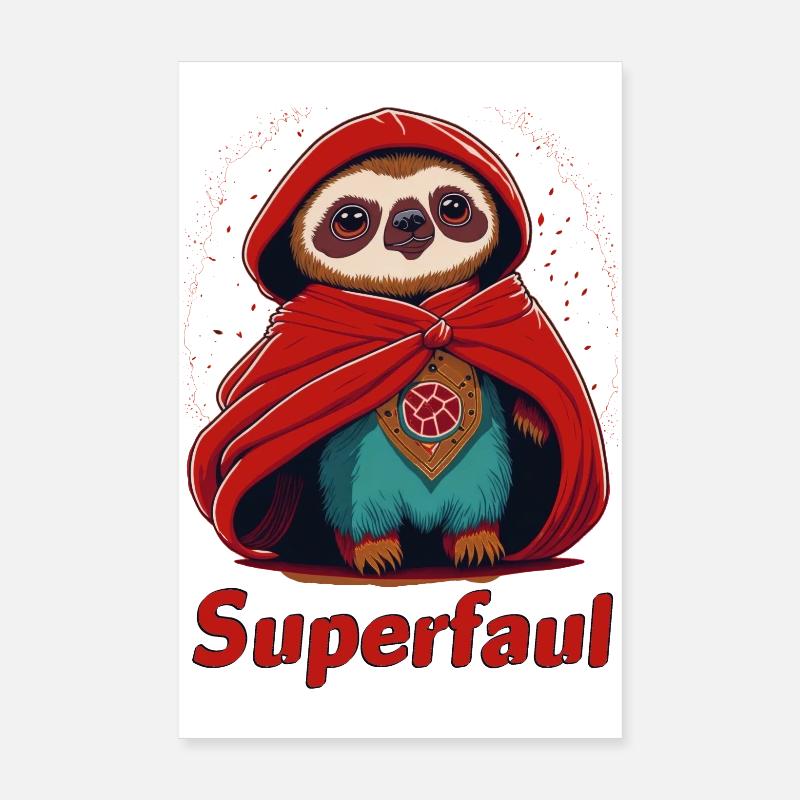 Superfaul - Poster 20x30 cm - Weiß