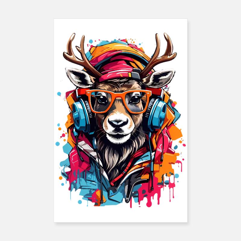 Coole Rentier Poster 20x30 cm