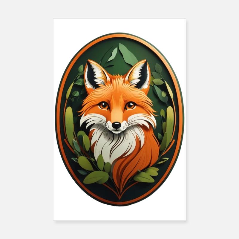 Renard roux - Poster 20 x 30 cm - blanc