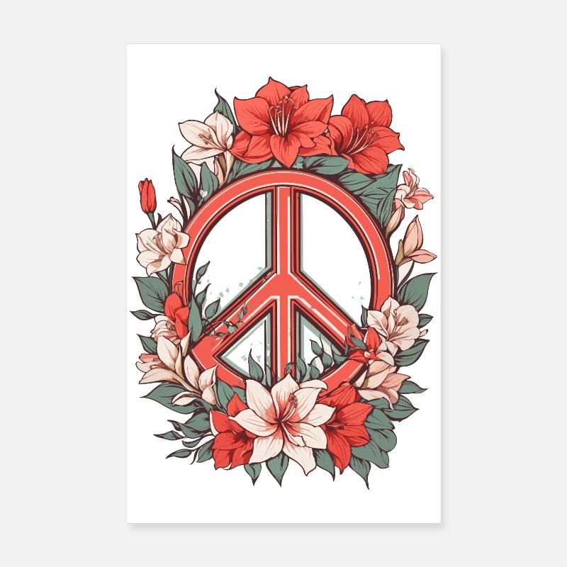 Friedenszeichen - Poster 20x30 cm - Weiß