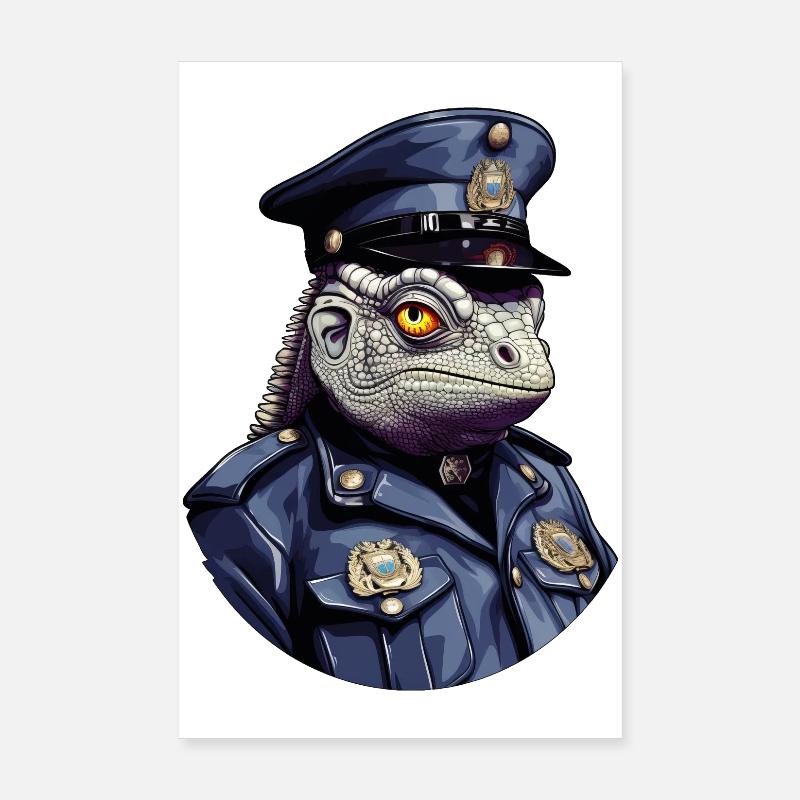 Chamäleon Polizei Poster 20x30 cm