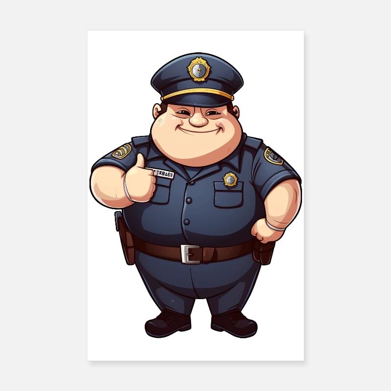 fat policeman Poster 8" x 12" (20x30 cm)