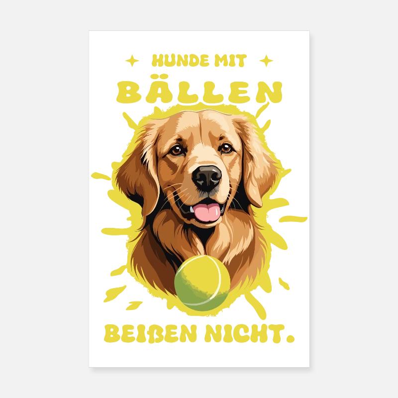 Les chiens avec des couilles ne mordent pas ! - Poster 20 x 30 cm - blanc