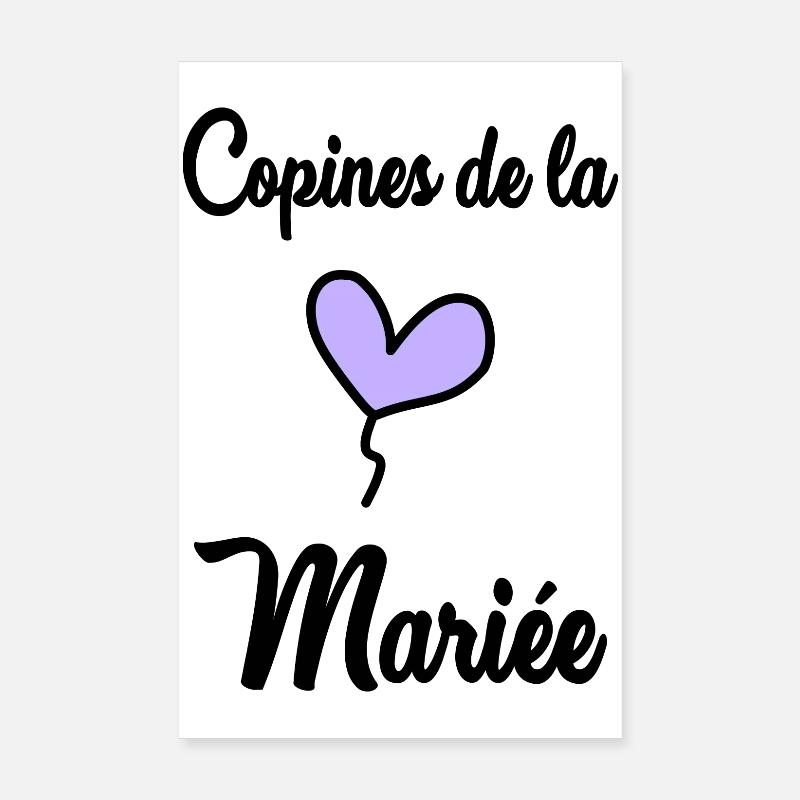 COPINE MARIEE. FUTURE MARIEE. EVJF. TEAM MARIEE Poster 20 x 30 cm
