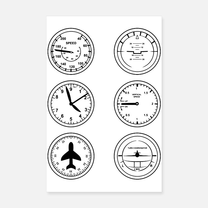 Instruments de vol Poster 20 x 30 cm