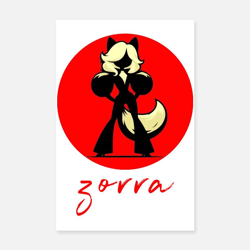 Red Background Fox Poster 8" x 12" (20x30 cm)