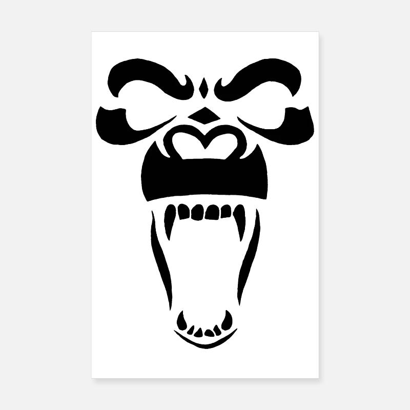 Gorille noir Poster 20 x 30 cm