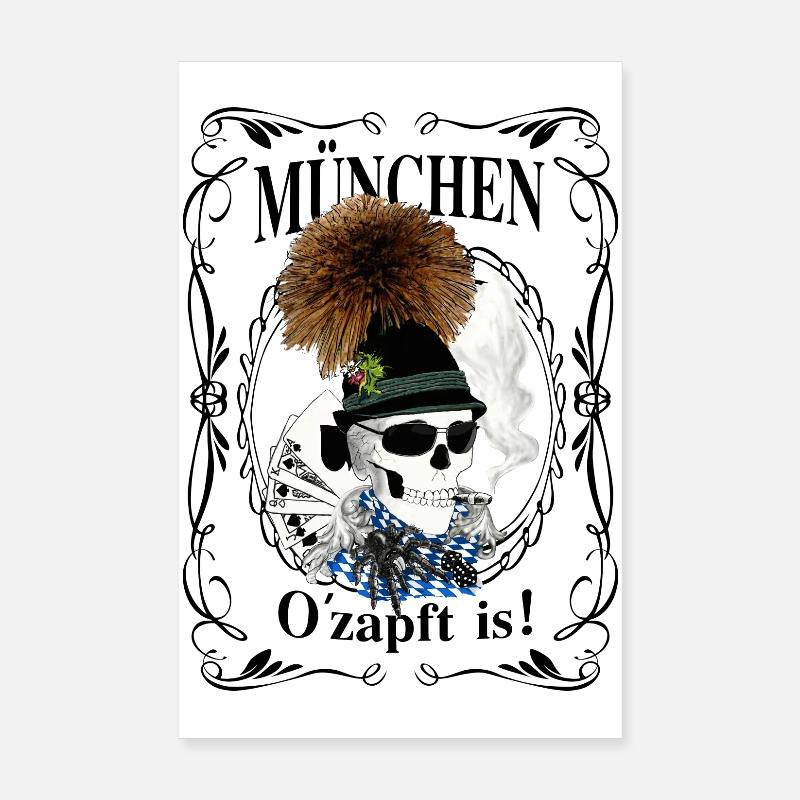 Bierzelt-Skull Poster 20x30 cm
