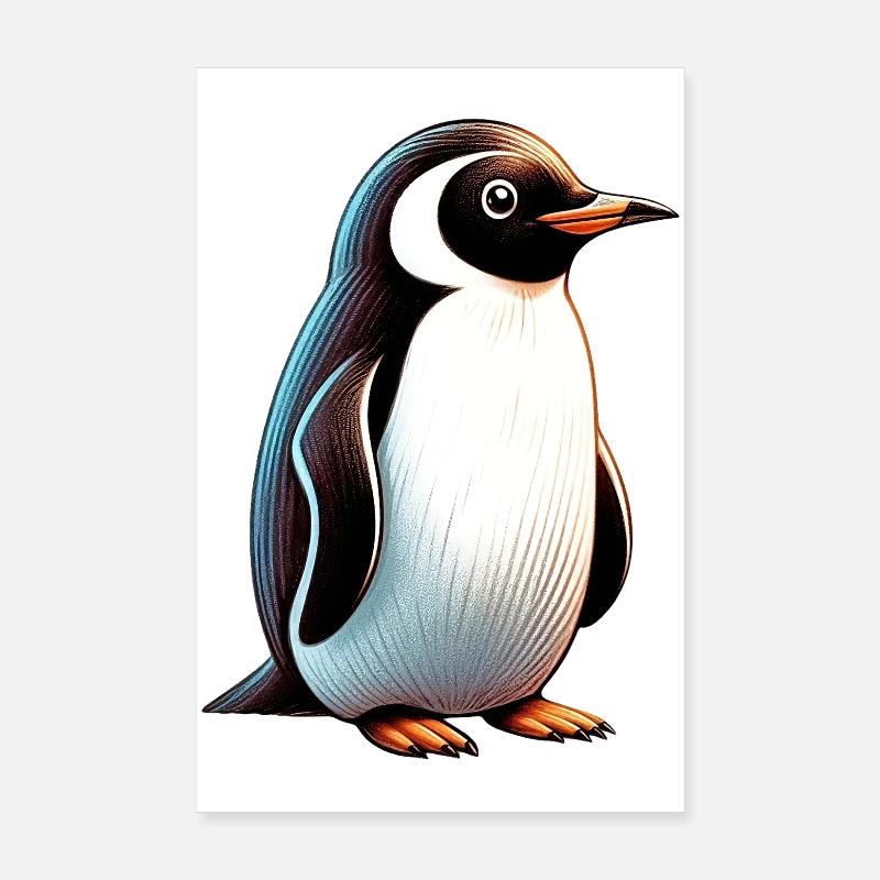 Pinguin - Poster 20x30 cm - Weiß