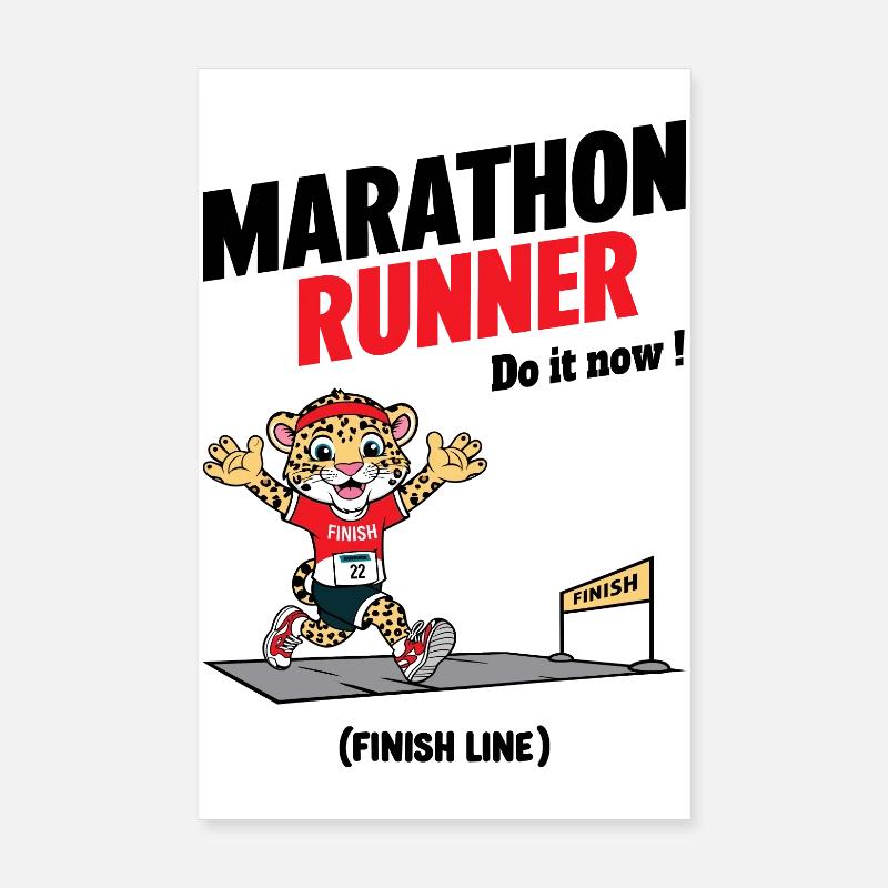 Leopard Marathon Runner Poster 8" x 12" (20x30 cm)