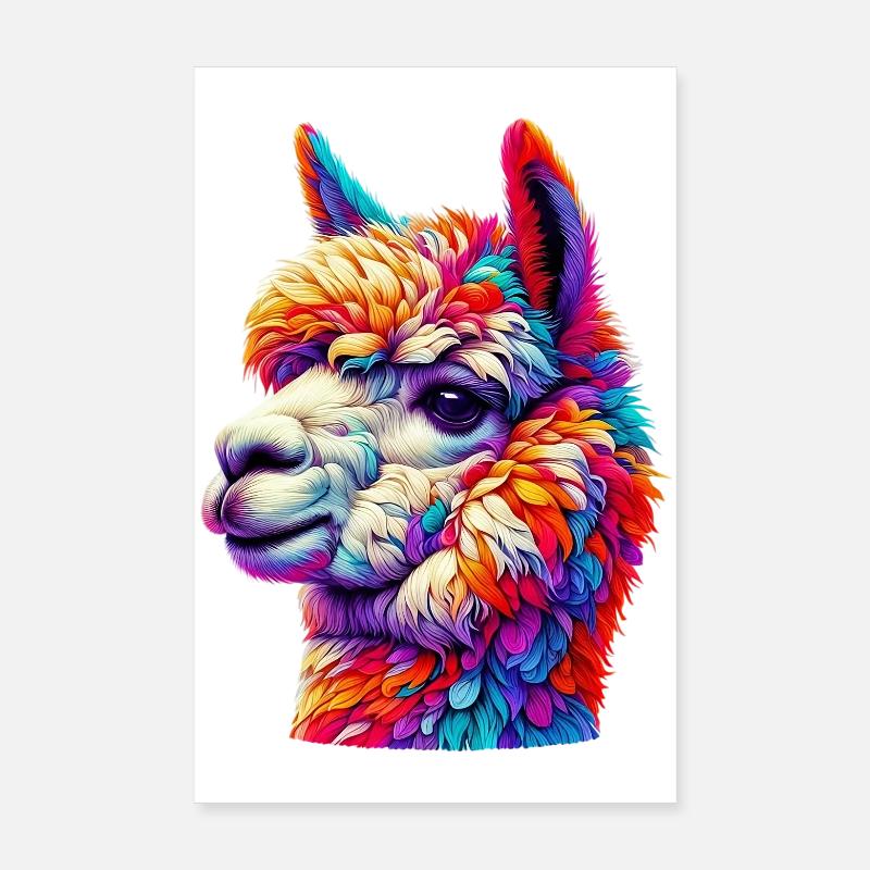Alpaka - Poster 20x30 cm - Weiß