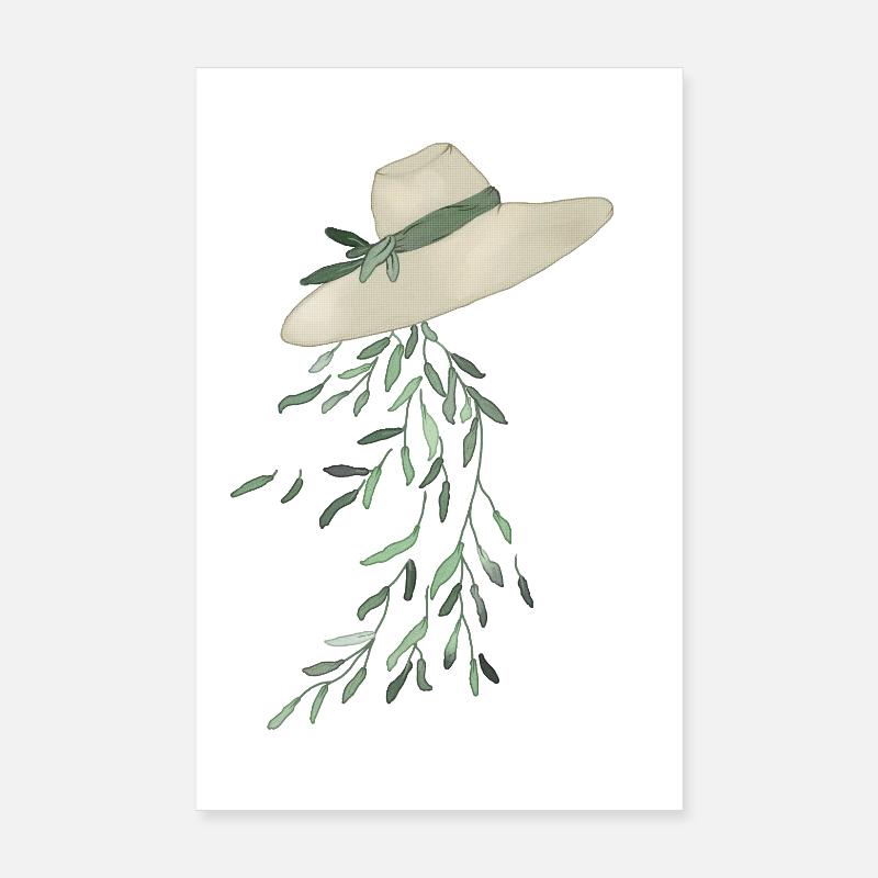 Blaetterhut - Poster 20x30 cm - Weiß