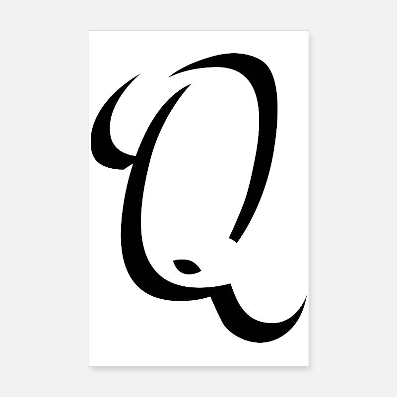 Letter Q, Name, der Buchstabe Q - Poster 20x30 cm - Weiß