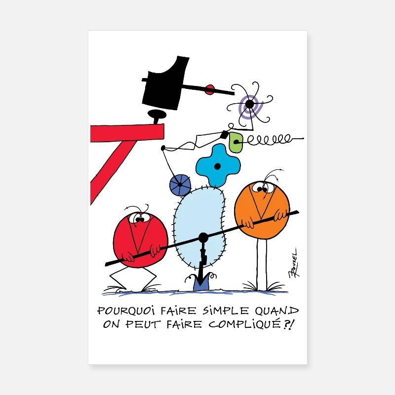 Why make it simple with Shadoks! Poster 8" x 12" (20x30 cm)