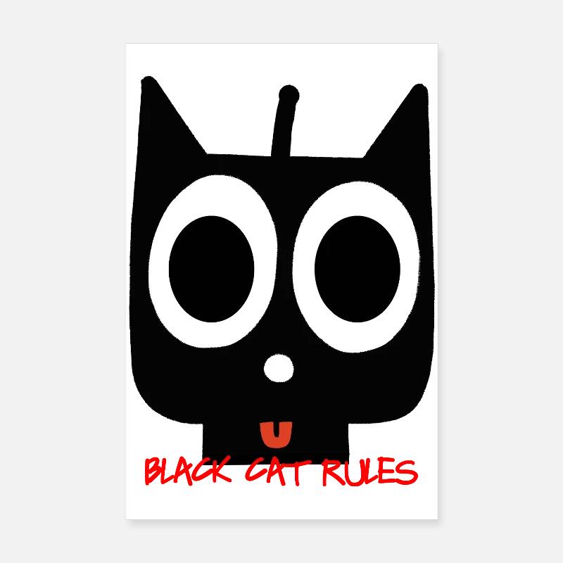 schwarze Katze Poster 20x30 cm