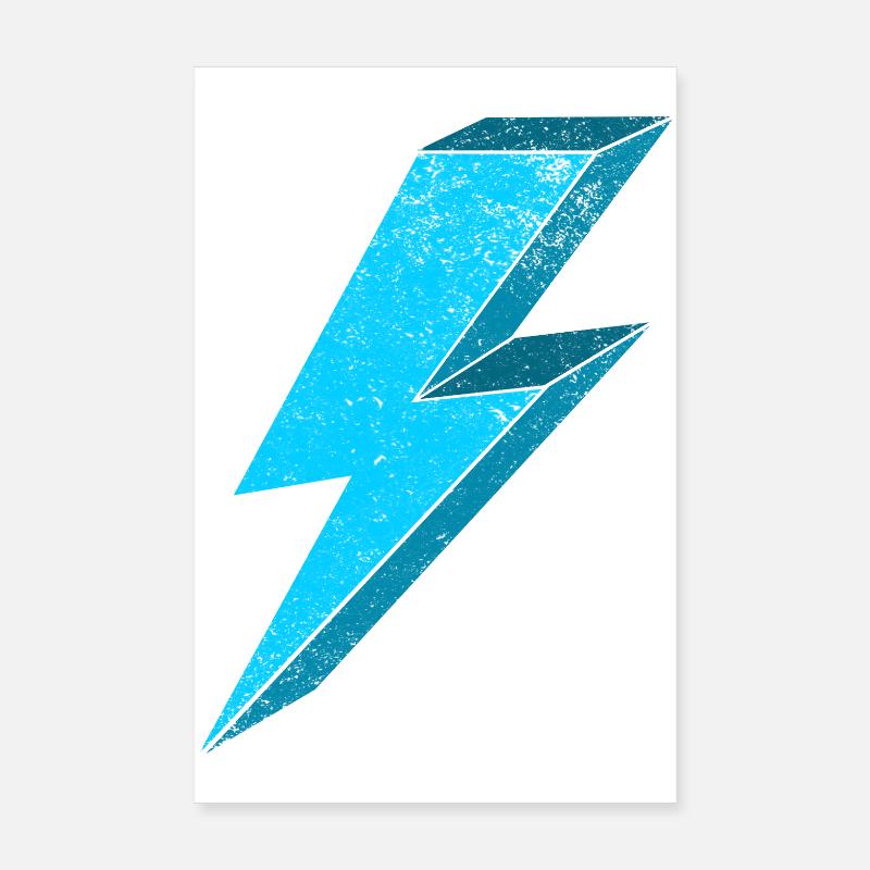 Elektrischer Blitz Design 3D Poster 20x30 cm