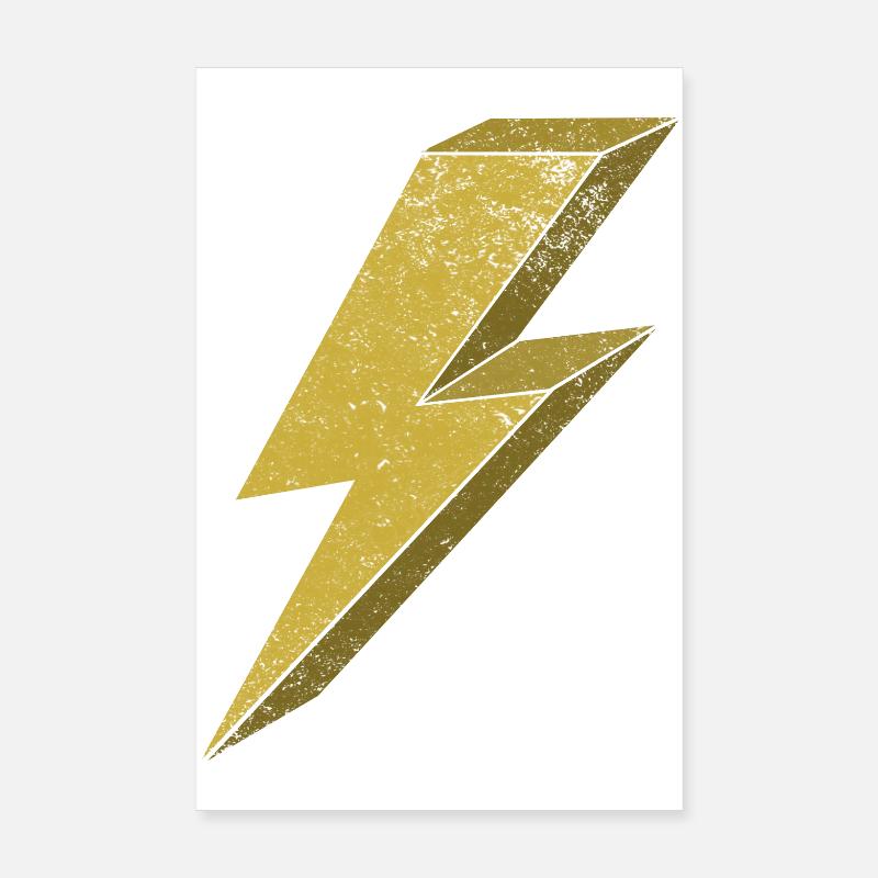 Flash dynamique en or 3D Poster 20 x 30 cm