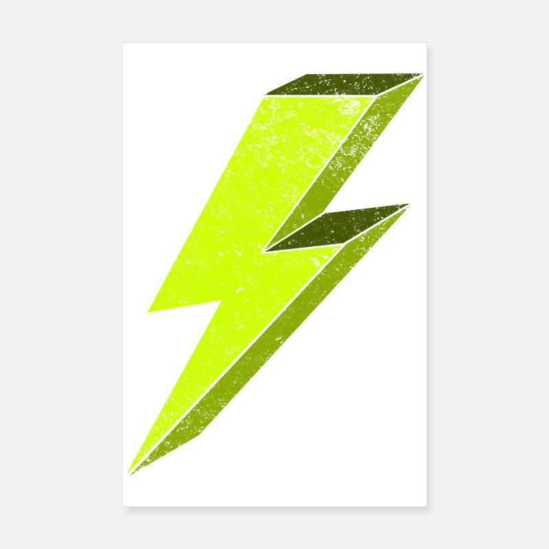 Leuchtende Elektroblitz-Illustration 3D Poster 20x30 cm