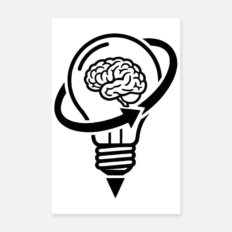 The brain and the lamp – a creative idea Poster 8" x 12" (20x30 cm)