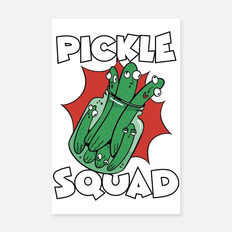 Pickle Squad Cucumber Team Pickle Jar Cucumber Troop Poster 8" x 12" (20x30 cm)
