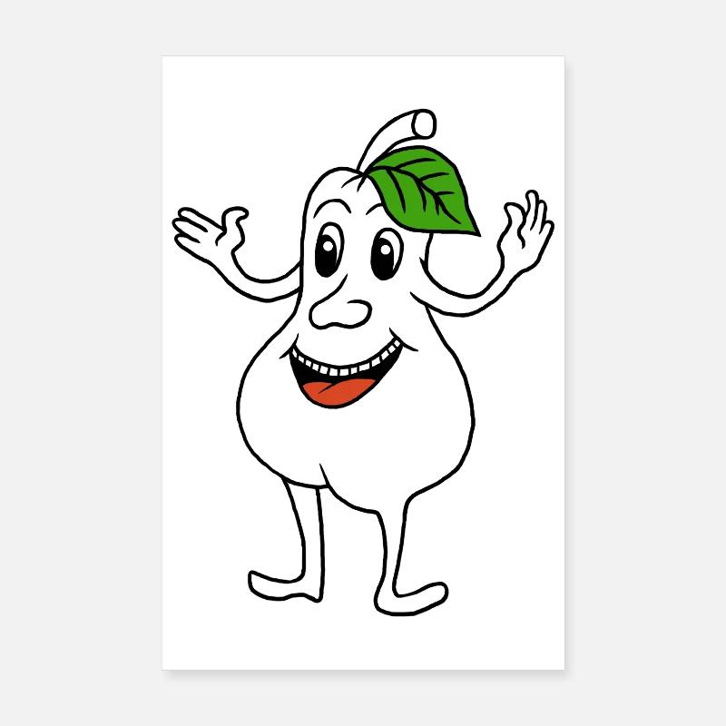 Pear with laughing face Poster 8" x 12" (20x30 cm)