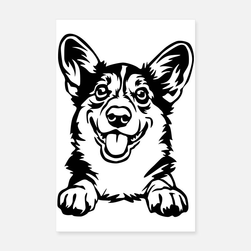 Welsh Corgi Kopf Poster 20x30 cm