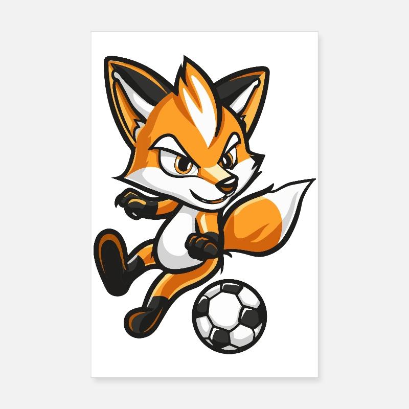 Fox Comic Football Poster 20 x 30 cm