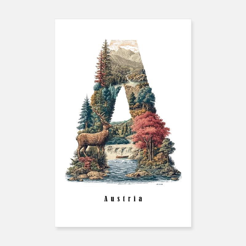 Austria A Poster 20x30 cm