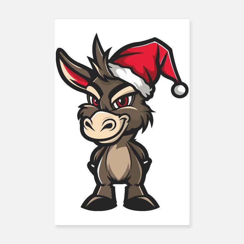 Noël à dos d’âne Poster 20 x 30 cm