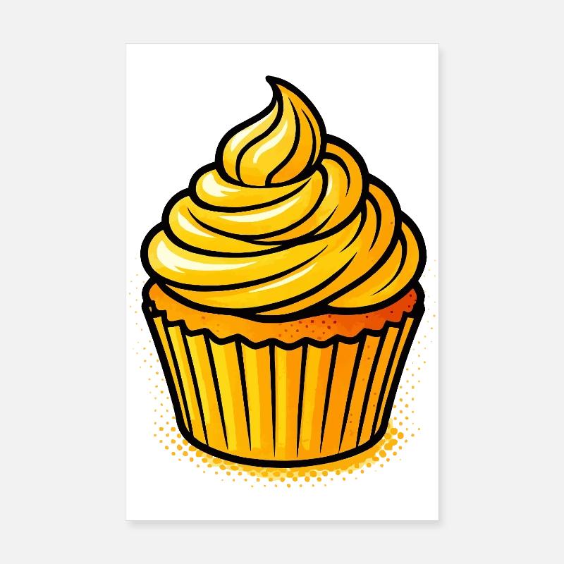 Goldener Cupcake  Poster 20x30 cm